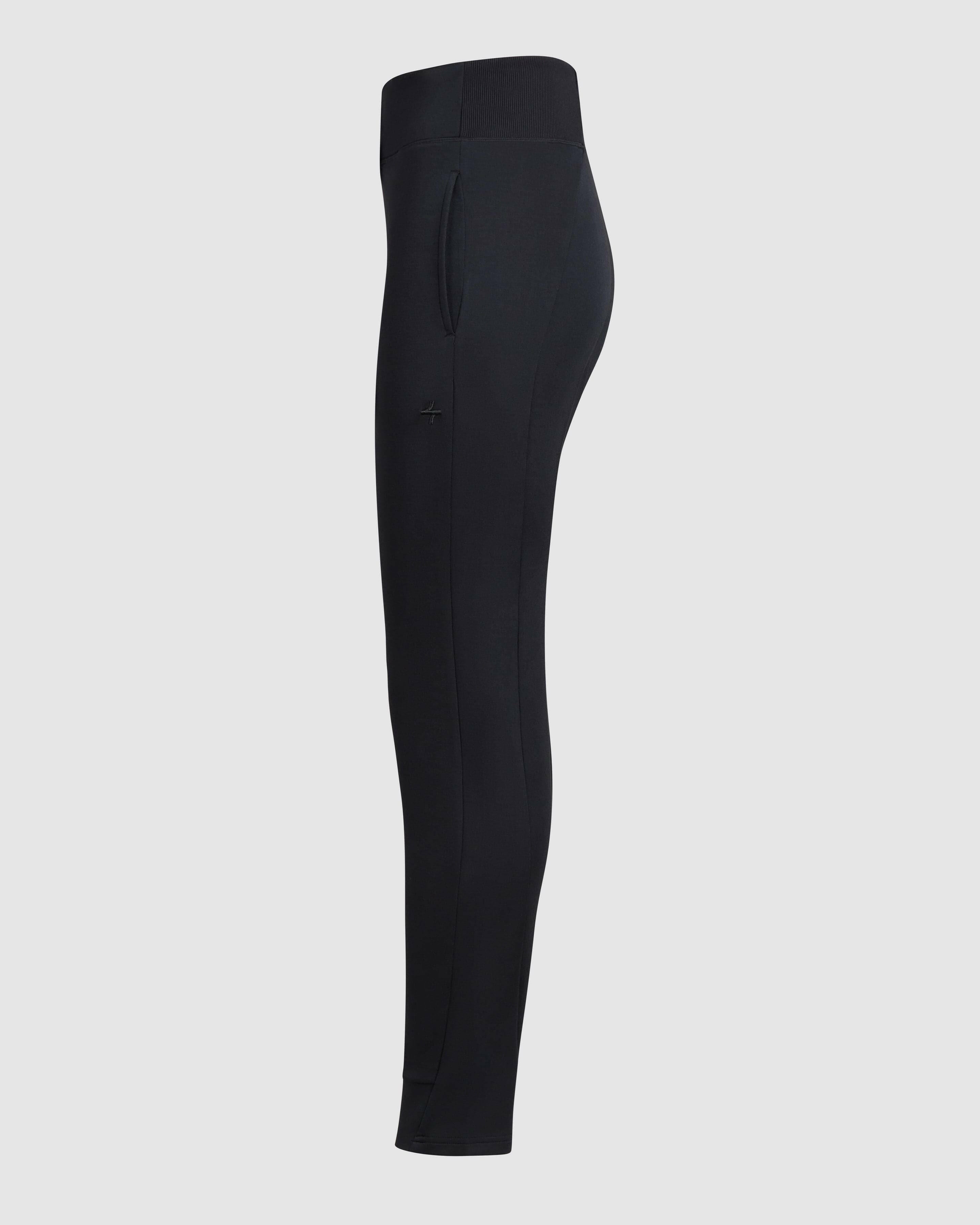 Black color, women's all year Modest JOG JOGGER by Qynda isolated on a white background.