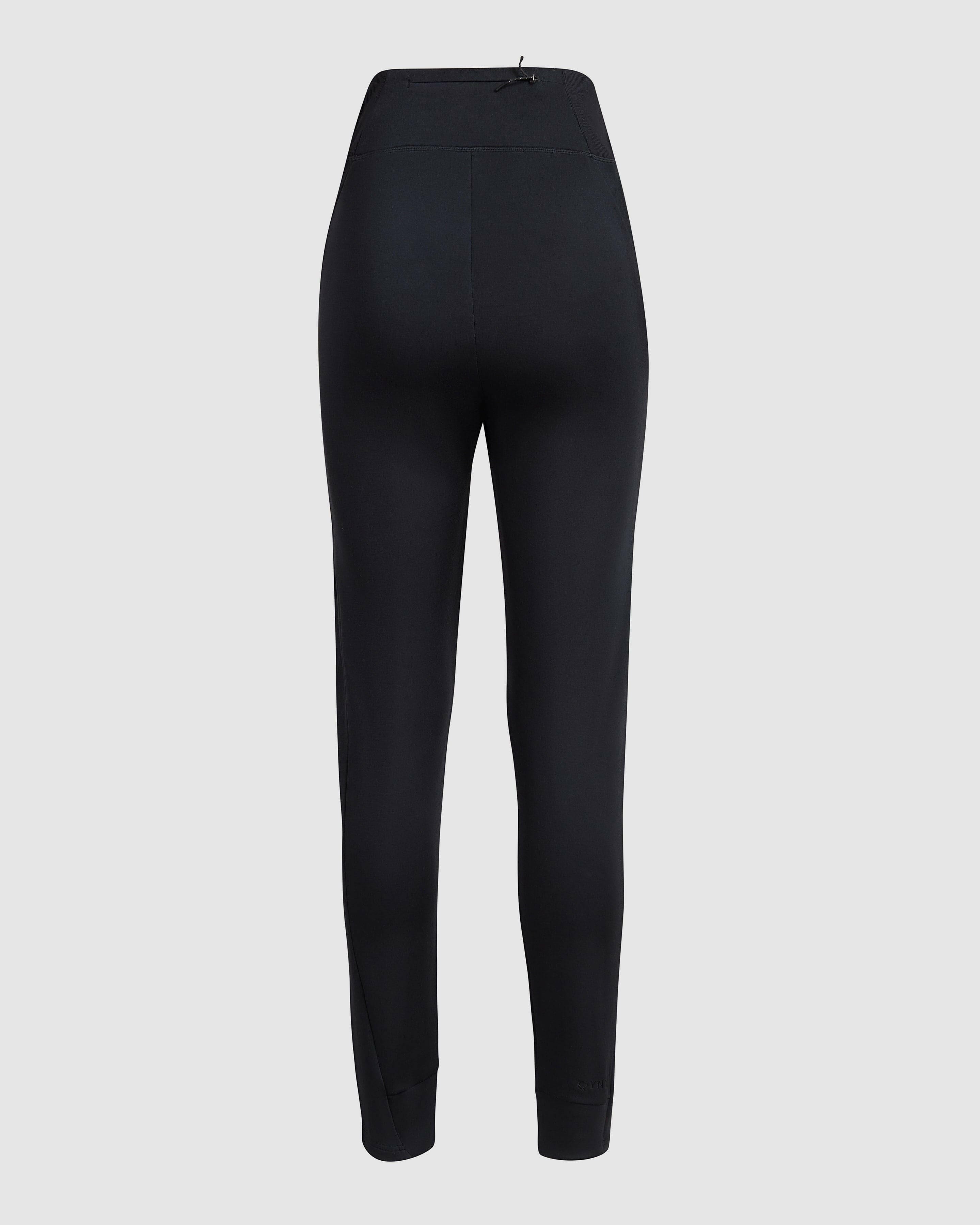 Classic black Modest JOG JOGGER by Qynda in light fabric on a white background.